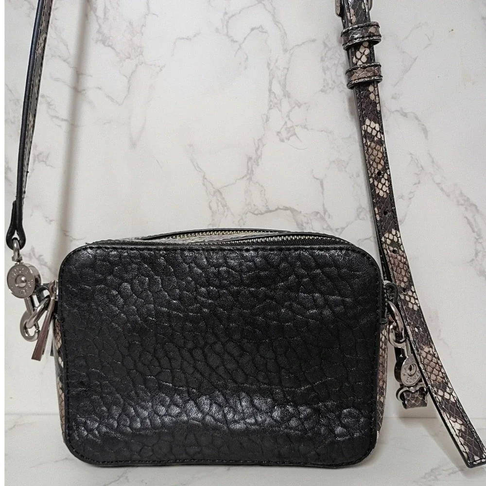 VINCE CAMUTO Black &‎ Snakeskin Leather Crossbody Bag - NWOT
